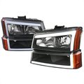 Spec-D Tuning 2003-2007 CHEVY SILVERADO AND AVALANCHE HEADLIGHTS AND BUMPER LIGHTS, PK  2 2LBLH-SIV03JM-G3-RS